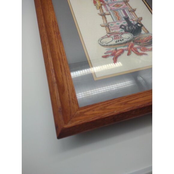 Vintage 1995 Completed Cross Stitch Native American Southwest Frame Wall Hanging - Picture 11 of 16